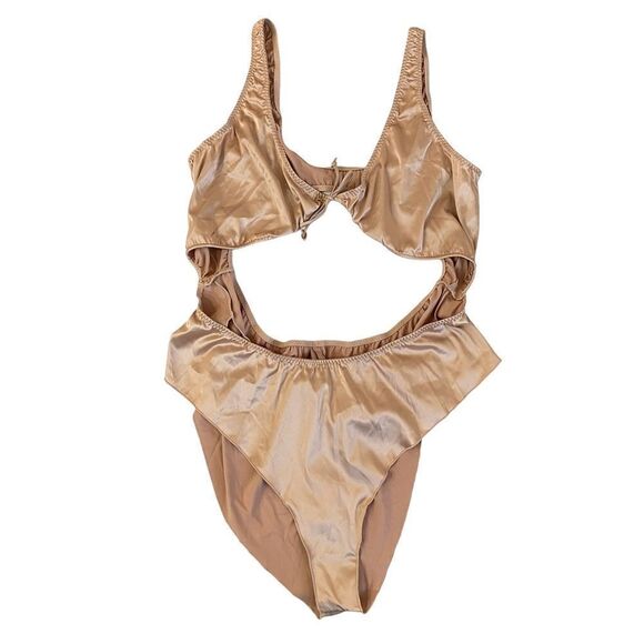 SKIMS Pink Sand Woven Tie Front Shine Teddy Sz XL NWT - Picture 8 of 14